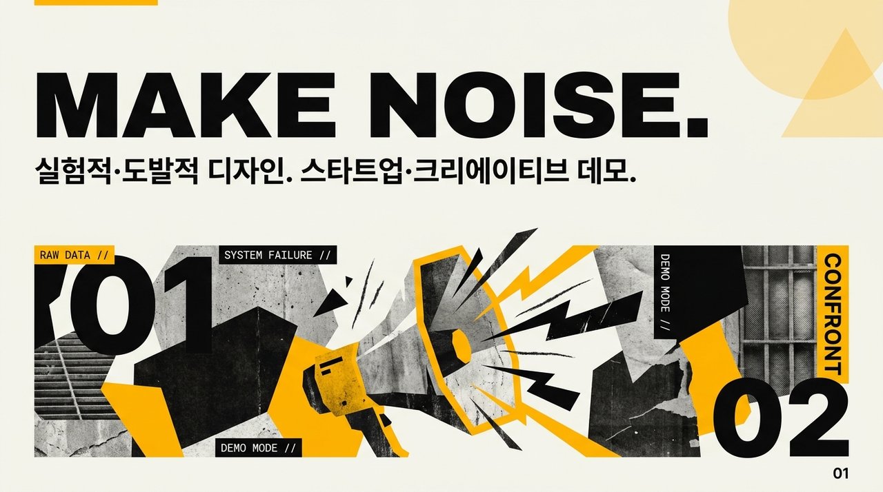 Bold Brutalist 디자인 프리셋 슬라이드 예시