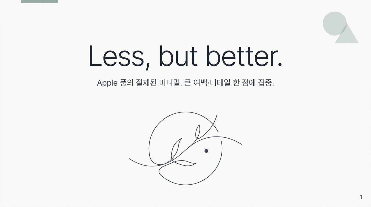 Minimal Zen 디자인 프리셋 슬라이드 예시